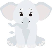 schattig tekenfilm olifant. vector illustratie geïsoleerd Aan wit achtergrond