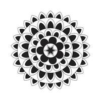 mandala ontwerp decoratief patroon decoratie sneeuwvlok Aan zwart bloem patroon ontwerp vector