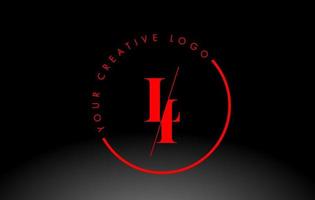 rood li serif brief logo ontwerp met creatief doorsneden snee. vector