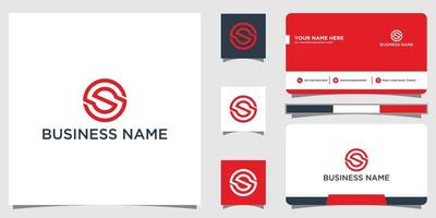 abstract brief s logo ontwerp met bedrijf kaart vector