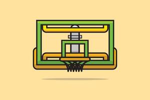 mand bal hoepel en ring vector illustratie. sport- voorwerpen icoon concept. basketbal netto bord met ronde cirkel vector ontwerp Aan oranje achtergrond met schaduw.