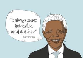 Nelson Mandela-karakter met Toespraakbel en Citaat vector