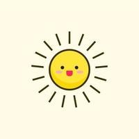 vector illustratie van schattig tekenfilm zon karakter