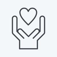 icoon vriendelijk. verwant naar vrijwilligerswerk symbool. lijn stijl. helpen en steun. vriendschap vector
