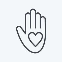 icoon vrijwilligerswerk. verwant naar vrijwilligerswerk symbool. lijn stijl. helpen en steun. vriendschap vector