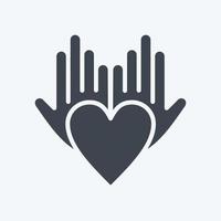 icoon filantroop. verwant naar vrijwilligerswerk symbool. glyph stijl. helpen en steun. vriendschap vector