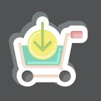 sticker downloaden. verwant naar online op te slaan symbool. gemakkelijk illustratie. winkel vector