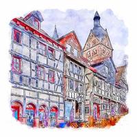 gelnhausen Duitsland waterverf schetsen hand- getrokken illustratie vector