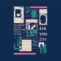 Brooklyn tekst kader grafisch typografie vector afdrukken