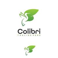 kolibrie logo ontwerp vector sjabloon