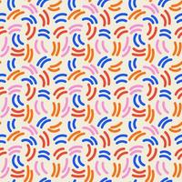 abstract kleurrijk squiggle naadloos patroon. hand- getrokken lijn krabbels, gemakkelijk kinderachtig behang afdrukken. vector