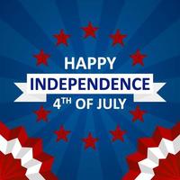 gelukkig onafhankelijkheid dag 4e van juli met rood sterren sociaal media instagram post sjabloon vector