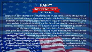 gelukkig onafhankelijkheid dag 4e van juli banier achtergrond Amerikaans vlag met kopiëren ruimte Oppervlakte tekst ruimte vector