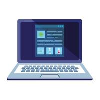 online covid 19-informatie zoeken op een laptopcomputer vector