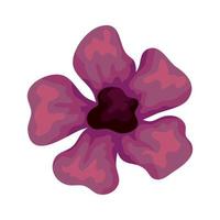 schattig bloem Purper kleur, Aan wit achtergrond vector