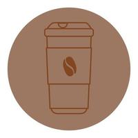 beschikbaar koffie beker, lijn stijl icoon vector