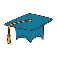 hoed diploma uitreiking icoon, Aan wit achtergrond vector