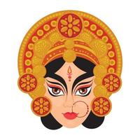 maa durga gezicht Aan wit achtergrond vector