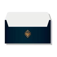 envelop zwart mockup met gouden teken, zakelijke identiteit vector