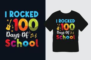 ik rocked 100 dagen van school- t-shirt ontwerp vector