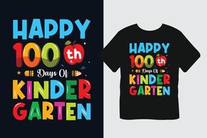 gelukkig 100ste dag van kleuterschool t-shirt ontwerp vector
