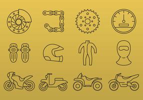 Motorfiets lijn pictogrammen vector