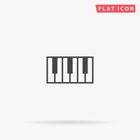 piano sleutels vlak vector icoon. glyph stijl teken. gemakkelijk hand- getrokken illustraties symbool voor concept infografieken, ontwerpen projecten, ui en ux, website of mobiel sollicitatie.