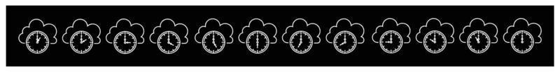 gemakkelijk wolk met alarm klok , wolk berekenen tijd.timer met wolk schets pictogrammen voor ontwerp Aan zwart achtergrond. vector