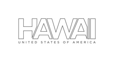 Hawaii, Verenigde Staten van Amerika typografie leuze ontwerp. Amerika logo met grafisch stad belettering voor afdrukken en web. vector