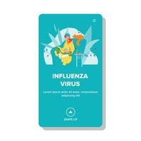influenza virus vrouw zittend in stoel vector