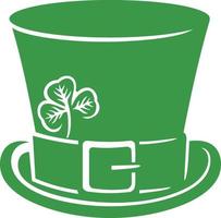 elf van Ierse folklore groen top hoed met Klaver - klaver. st. Patrick dag ontwerp. vector illustratie.