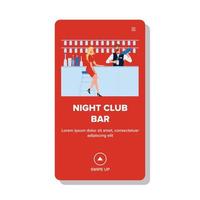 nacht club bar cliënt vrouw wacht cocktail vector