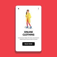 online kleding boodschappen doen op te slaan e-commerce vector illustratie