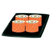 vector illustratie reeks van Japans sushi broodjes. traditioneel Japan voedsel