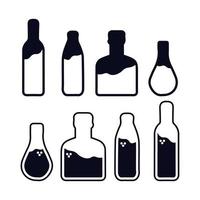 reeks uit silhouet fles illustratie zwart vector