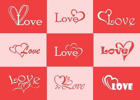 liefde Valentijn hart romance valentijnsdag deisgn pictogrammen sticker vector
