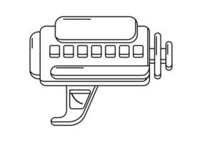 vector lineair blaster Aan wit. geïsoleerd schets speelgoed- geweer voor kleur bladzijde. futuristische wapen ontwerp