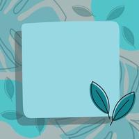 blauw tekst doos voor sociaal media post met natuur bladeren vector illustratie beeld