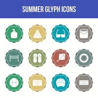 uniek zomer vector glyph icoon reeks