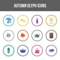 uniek herfst vector glyph icoon reeks