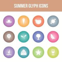 uniek zomer vector glyph icoon reeks