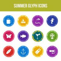 uniek zomer vector glyph icoon reeks