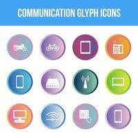 uniek communicatie vector glyph icoon reeks