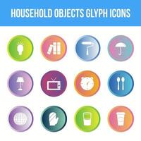 uniek huishouden voorwerpen vector glyph icoon reeks