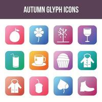 uniek herfst vector glyph icoon reeks