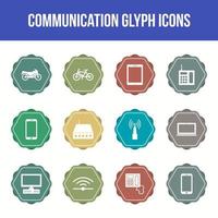 uniek communicatie vector glyph icoon reeks