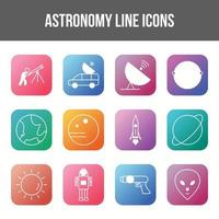 uniek astronomie vector lijn icoon reeks