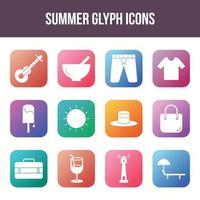 uniek zomer vector glyph icoon reeks