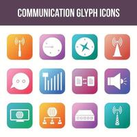 uniek communicatie vector glyph icoon reeks
