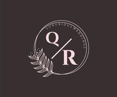 qr initialen brief bruiloft monogram logos sjabloon, hand- getrokken modern minimalistisch en bloemen Sjablonen voor uitnodiging kaarten, opslaan de datum, elegant identiteit. vector